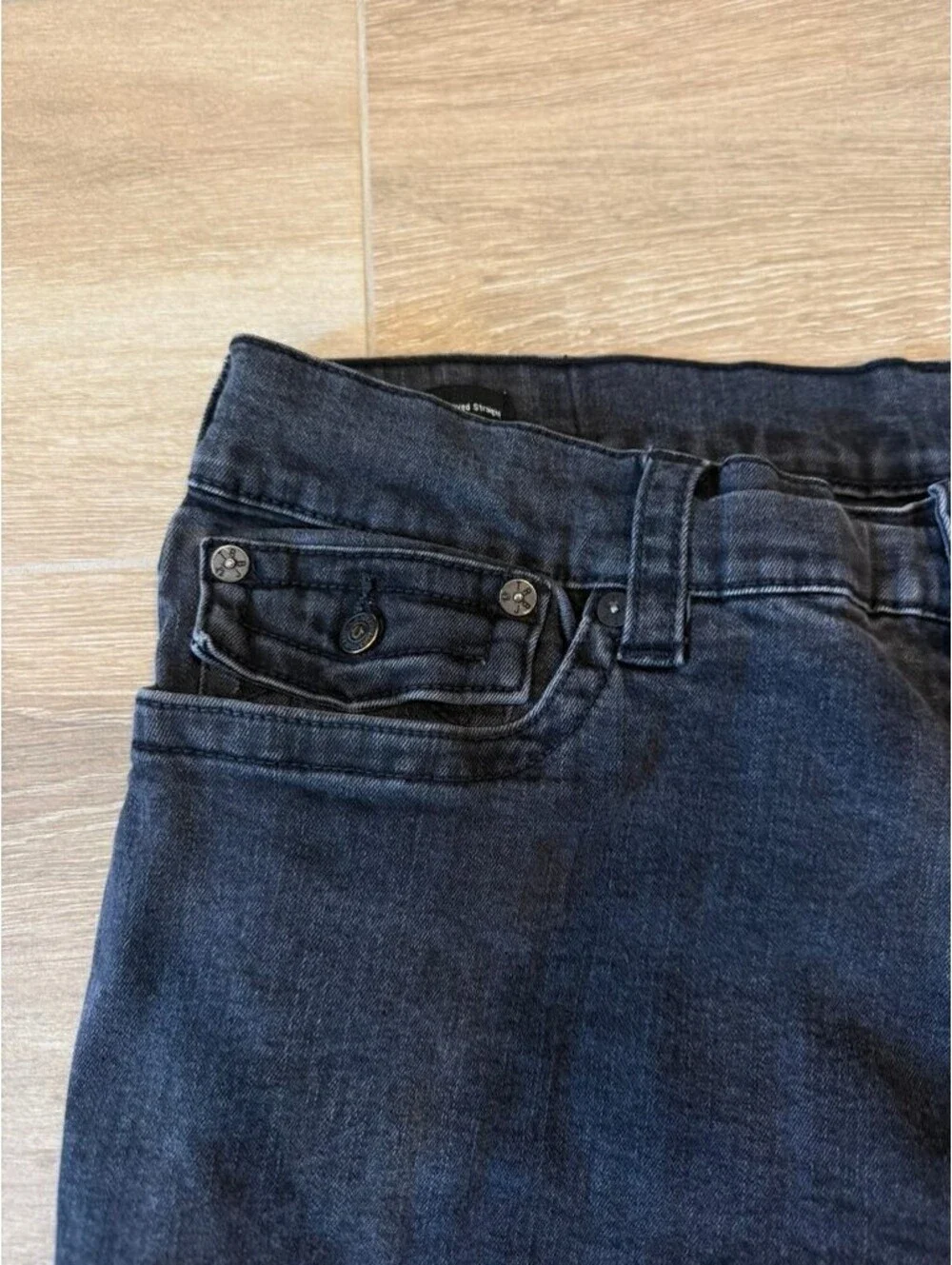 True Religion Ricky Relaxed Straight Jeans Black 40 Mens